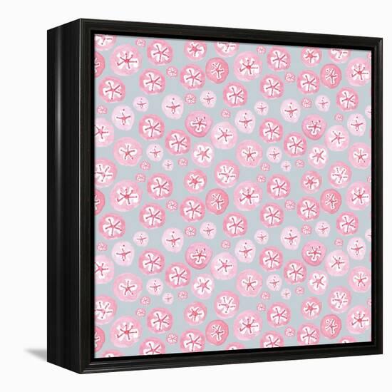 Pink Japanese Flowers on Grey-Effie Zafiropoulou-Framed Premier Image Canvas