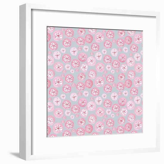 Pink Japanese Flowers on Grey-Effie Zafiropoulou-Framed Giclee Print