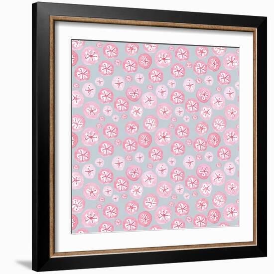 Pink Japanese Flowers on Grey-Effie Zafiropoulou-Framed Giclee Print