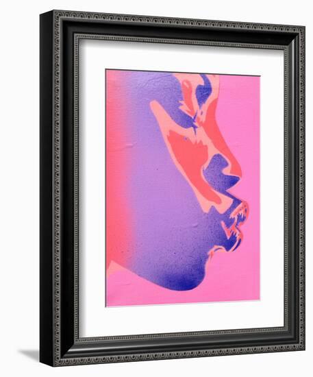 Pink Kiss-Abstract Graffiti-Framed Giclee Print