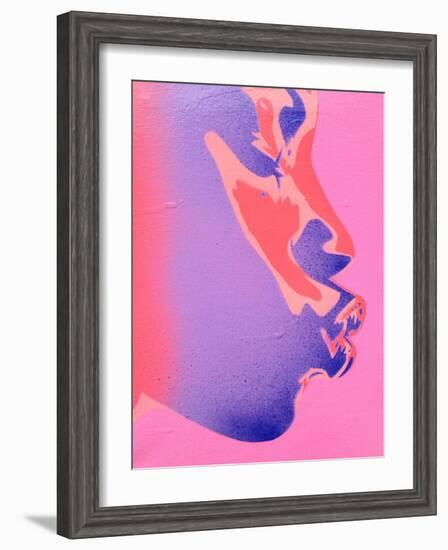 Pink Kiss-Abstract Graffiti-Framed Giclee Print