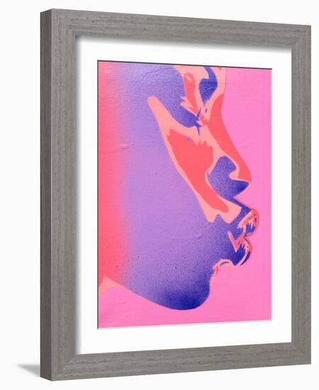 Pink Kiss-Abstract Graffiti-Framed Giclee Print