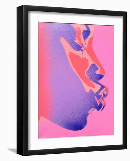 Pink Kiss-Abstract Graffiti-Framed Premium Giclee Print