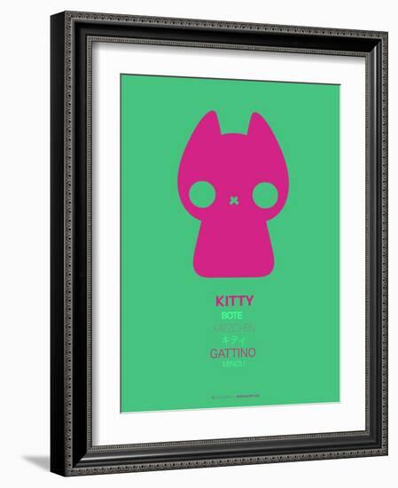 Pink Kitty Multilingual Poster-NaxArt-Framed Art Print