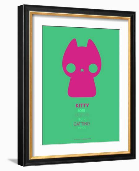 Pink Kitty Multilingual Poster-NaxArt-Framed Art Print