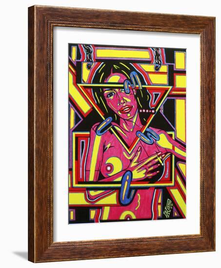 Pink Lady-Abstract Graffiti-Framed Giclee Print