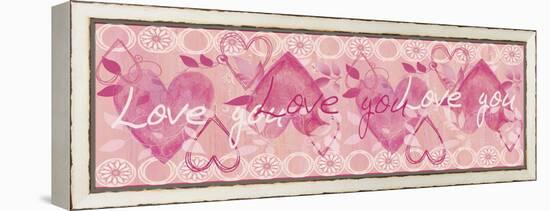 Pink Love You Border-Maria Trad-Framed Premier Image Canvas