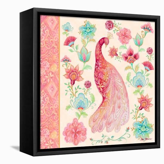 Pink Medallion Peacock I-Janice Gaynor-Framed Stretched Canvas