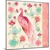 Pink Medallion Peacock II-Janice Gaynor-Mounted Art Print