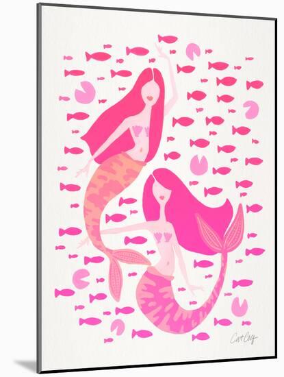 Pink Mermaids-Cat Coquillette-Mounted Giclee Print