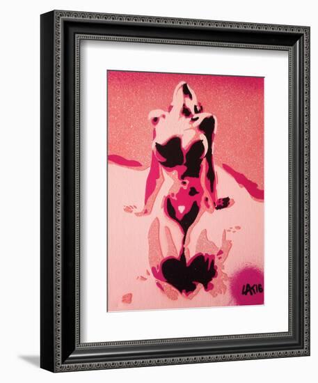 Pink Nude-Abstract Graffiti-Framed Giclee Print