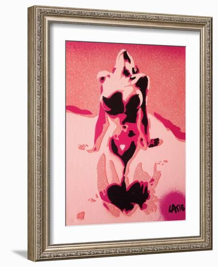 Pink Nude-Abstract Graffiti-Framed Giclee Print