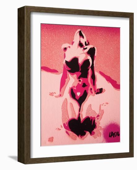 Pink Nude-Abstract Graffiti-Framed Giclee Print