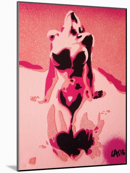 Pink Nude-Abstract Graffiti-Mounted Giclee Print