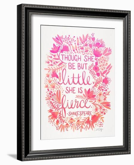 Pink Ombre Little Fierce-Cat Coquillette-Framed Art Print