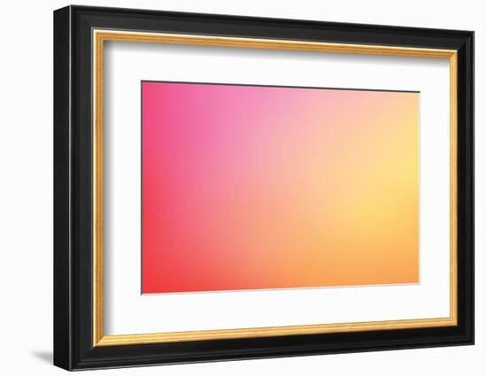 Pink, Orange, Yellow and Red Color Gradient Summer Defocused Blurred Motion Abstract Background Vec-IrisImages-Framed Photographic Print