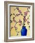 Pink Orchids in a Blue Vase-Patty Baker-Framed Art Print