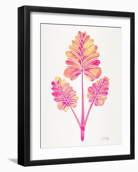 Pink Palm Leaf Trifecta-Cat Coquillette-Framed Giclee Print