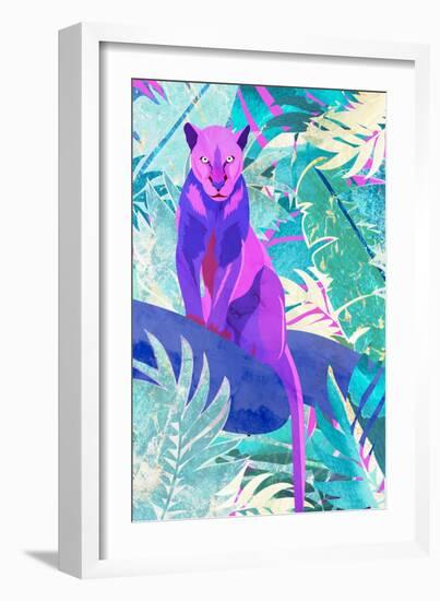 Pink Panther in the neon jungle-Sarah Manovski-Framed Giclee Print