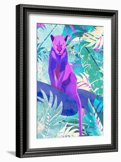 Pink Panther in the neon jungle-Sarah Manovski-Framed Giclee Print