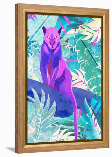 Pink Panther in the neon jungle-Sarah Manovski-Framed Premier Image Canvas