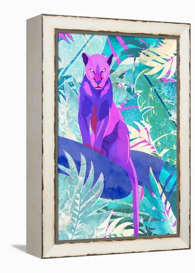 Pink Panther in the neon jungle-Sarah Manovski-Framed Premier Image Canvas