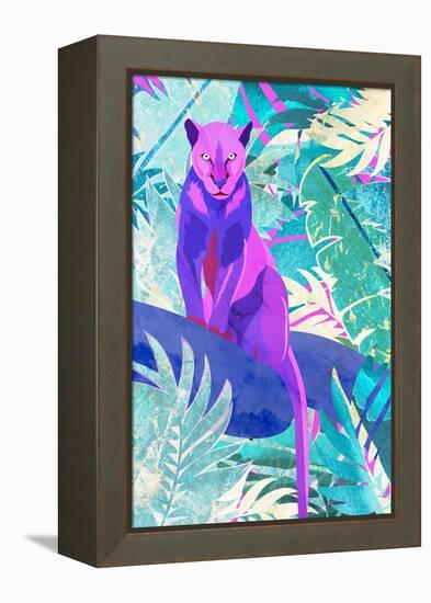 Pink Panther in the neon jungle-Sarah Manovski-Framed Premier Image Canvas