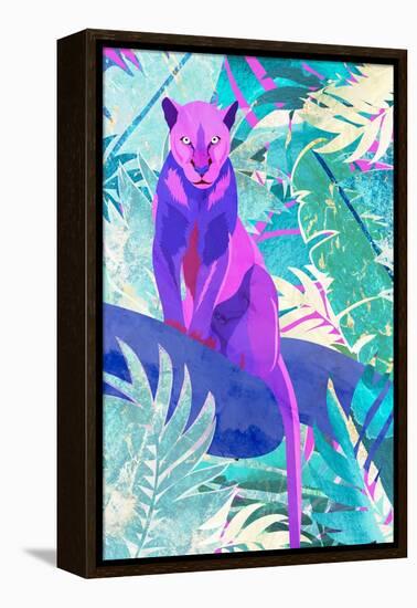 Pink Panther in the neon jungle-Sarah Manovski-Framed Premier Image Canvas