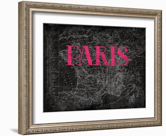 Pink Paris Map-Jace Grey-Framed Art Print