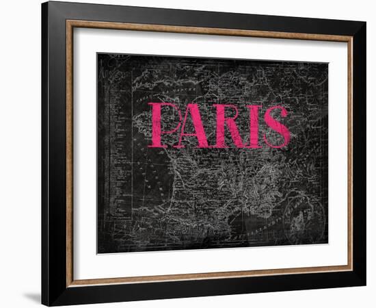 Pink Paris Map-Jace Grey-Framed Art Print