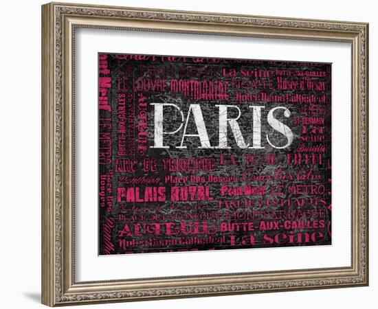 Pink Paris Type-Jace Grey-Framed Art Print