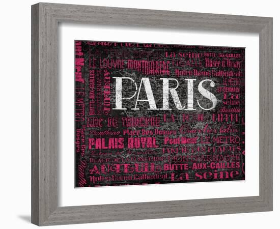 Pink Paris Type-Jace Grey-Framed Art Print