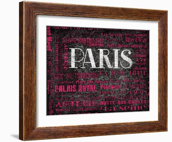 Pink Paris Type-Jace Grey-Framed Art Print