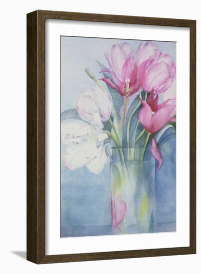 Pink Parrot Tulips and Marlette-Karen Armitage-Framed Giclee Print