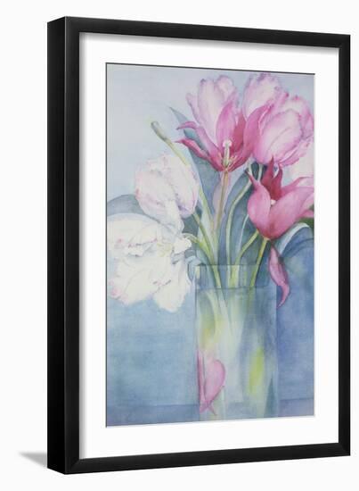 Pink Parrot Tulips and Marlette-Karen Armitage-Framed Giclee Print