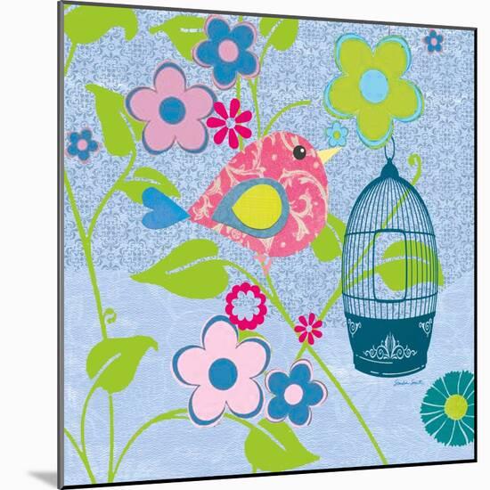 Pink Patterned Bird-Sandra Smith-Mounted Art Print