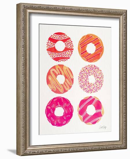 Pink Peach Donuts-Cat Coquillette-Framed Giclee Print