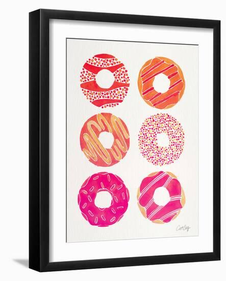 Pink Peach Donuts-Cat Coquillette-Framed Giclee Print