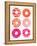 Pink Peach Donuts-Cat Coquillette-Framed Premier Image Canvas