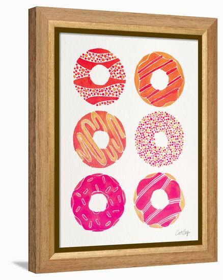 Pink Peach Donuts-Cat Coquillette-Framed Premier Image Canvas