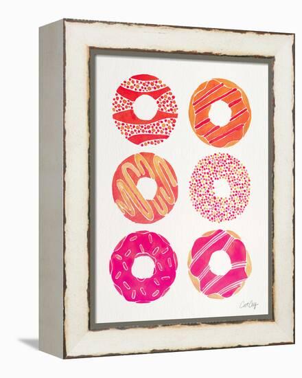 Pink Peach Donuts-Cat Coquillette-Framed Premier Image Canvas