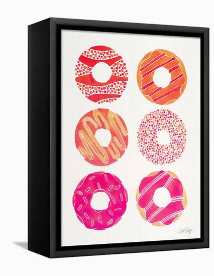 Pink Peach Donuts-Cat Coquillette-Framed Premier Image Canvas