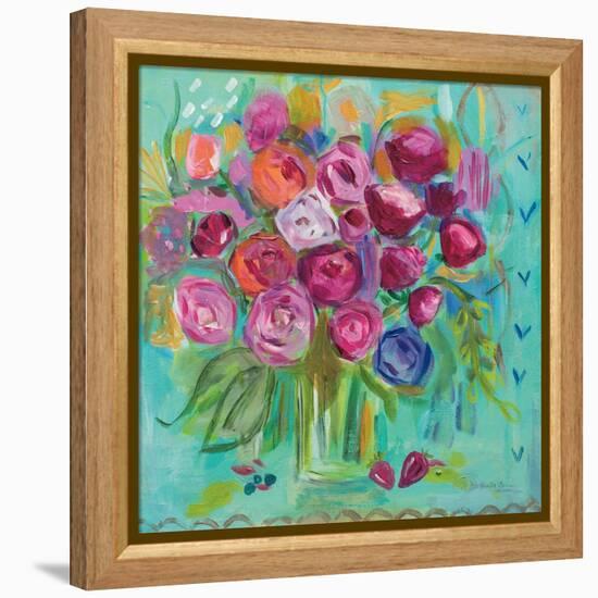 Pink Peonies-Farida Zaman-Framed Stretched Canvas