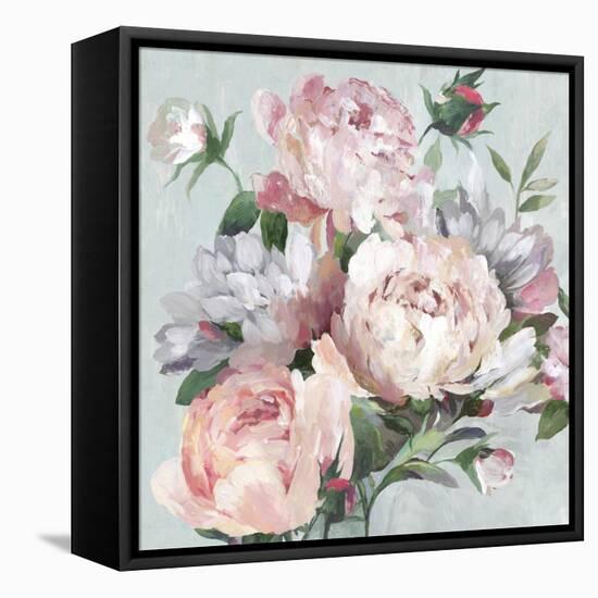 Pink Peony Garden-Asia Jensen-Framed Stretched Canvas