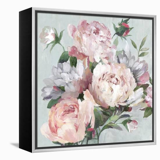 Pink Peony Garden-Asia Jensen-Framed Stretched Canvas