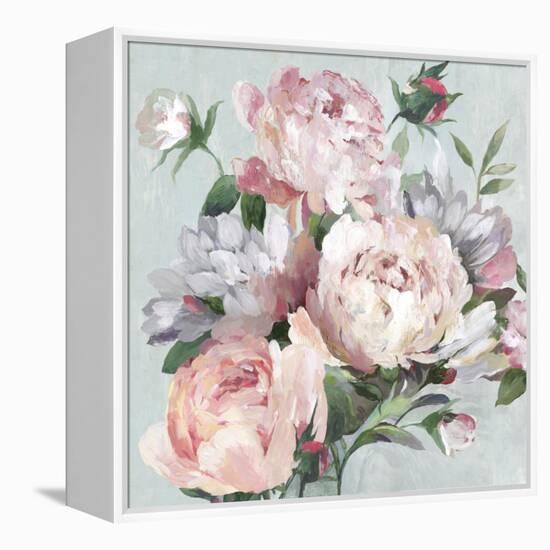 Pink Peony Garden-Asia Jensen-Framed Stretched Canvas