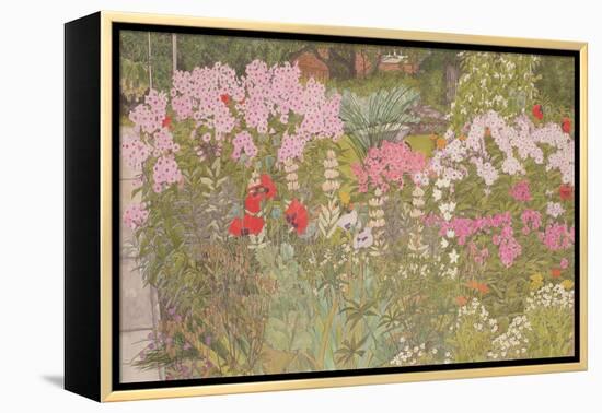 Pink Phlox in the Herbaceous Border-Linda Benton-Framed Premier Image Canvas