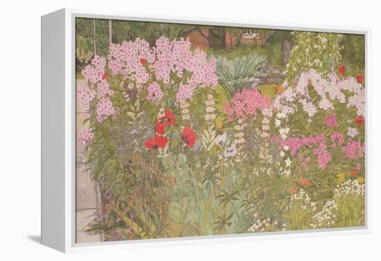 Pink Phlox in the Herbaceous Border-Linda Benton-Framed Premier Image Canvas