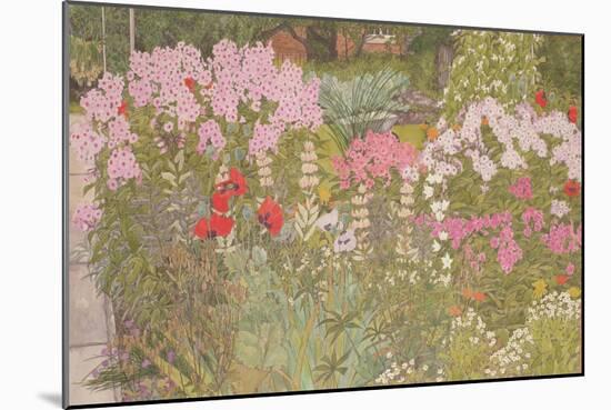 Pink Phlox in the Herbaceous Border-Linda Benton-Mounted Giclee Print