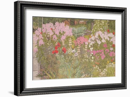 Pink Phlox in the Herbaceous Border-Linda Benton-Framed Giclee Print